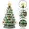 Casafield Hand Painted Ceramic Christmas Tree, 12-Inch Pre-Lit Tree with 100 Multi Color Lights and 2 Star Toppers